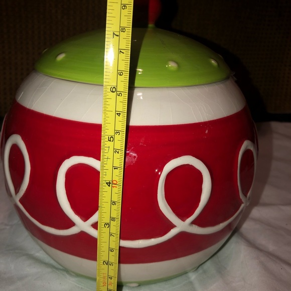 Burton + BURTON Christmas Ornament Cookie Jar with Red Polka Dot Bow - Picture 6 of 8